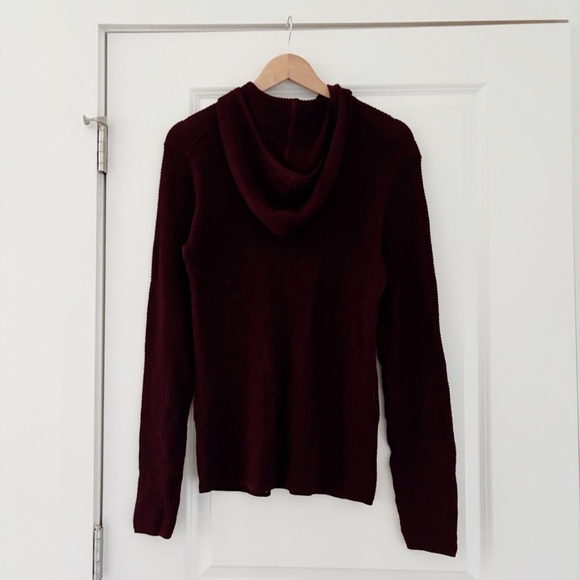 John Varvatos Waffle Knit Pullover Hoodie Wine - Picture 3 of 8